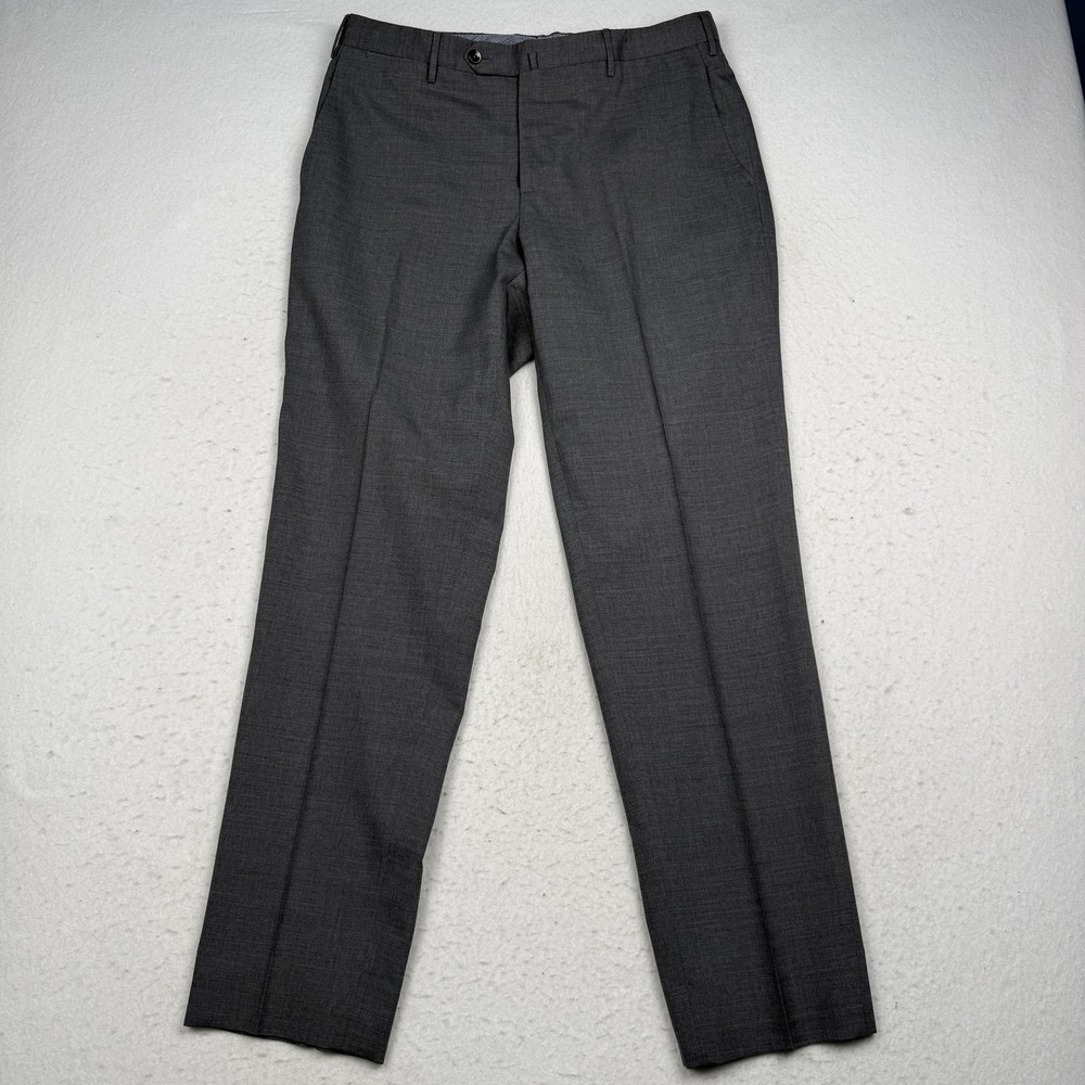 PT01 Pantalone Torino Dress Pants Mens 33x31 Gray Wool Stretch Easy Fit Business